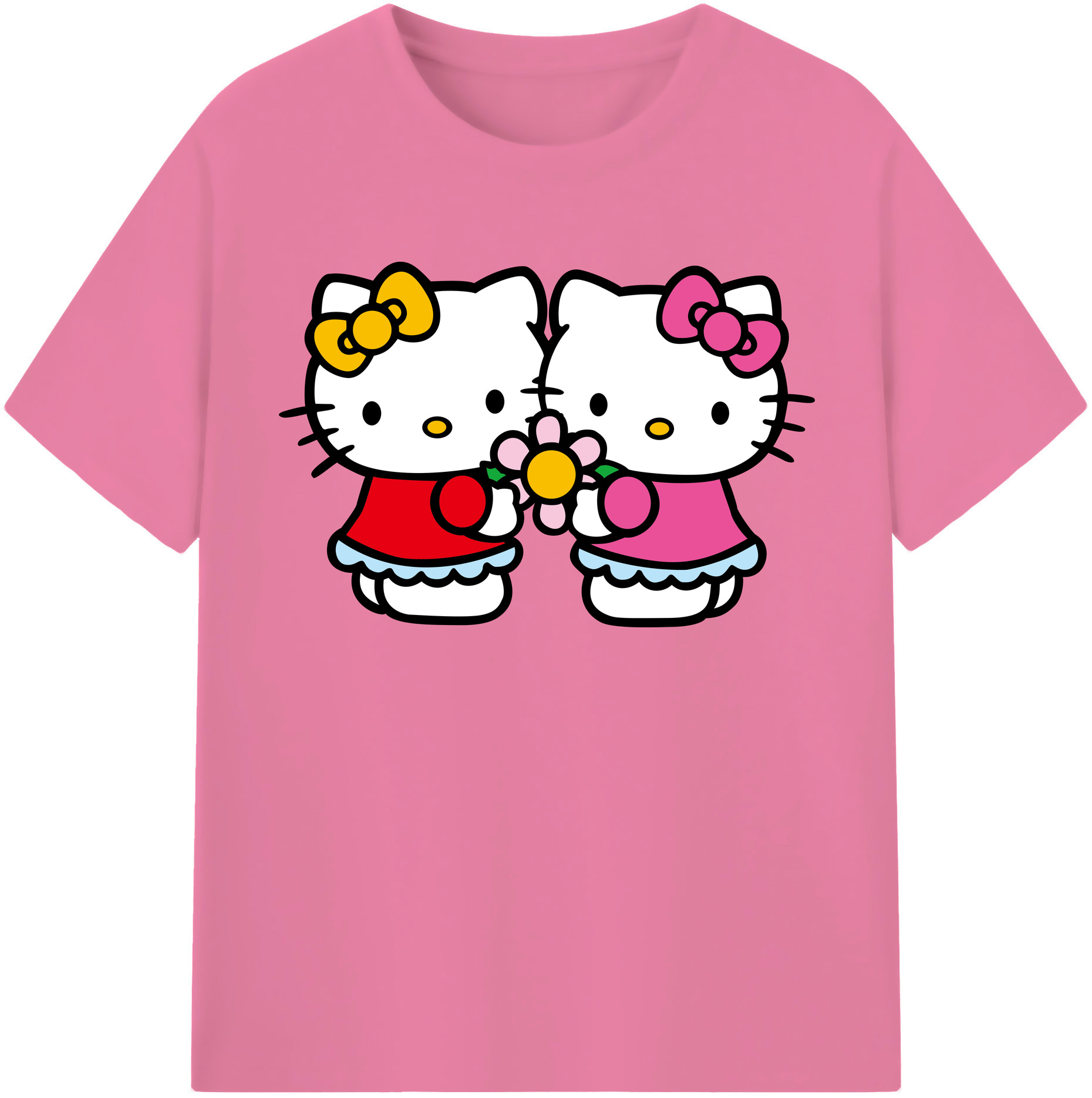 （画像用） Hello Kitty ハローキティ 綿100％半袖Tシャツ（フロントプリント）